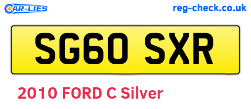SG60SXR are the vehicle registration plates.