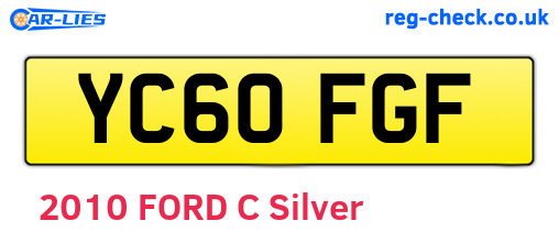YC60FGF are the vehicle registration plates.