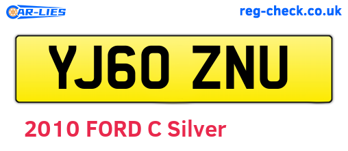 YJ60ZNU are the vehicle registration plates.