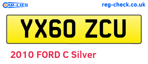 YX60ZCU are the vehicle registration plates.