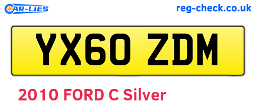 YX60ZDM are the vehicle registration plates.