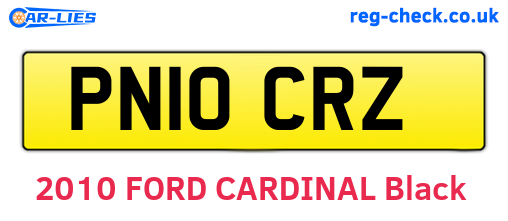 PN10CRZ are the vehicle registration plates.