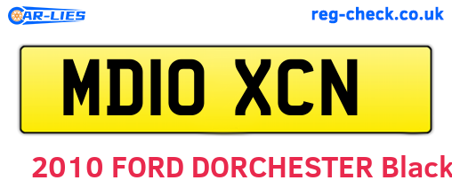 MD10XCN are the vehicle registration plates.