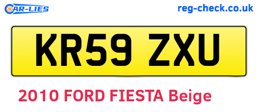 KR59ZXU are the vehicle registration plates.