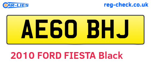 AE60BHJ are the vehicle registration plates.