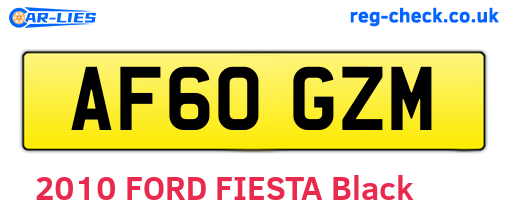 AF60GZM are the vehicle registration plates.