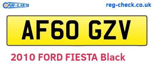 AF60GZV are the vehicle registration plates.