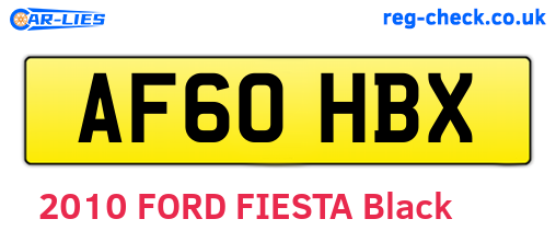 AF60HBX are the vehicle registration plates.