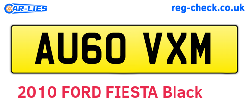 AU60VXM are the vehicle registration plates.