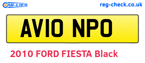 AV10NPO are the vehicle registration plates.