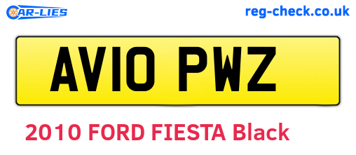 AV10PWZ are the vehicle registration plates.