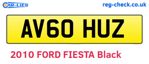 AV60HUZ are the vehicle registration plates.