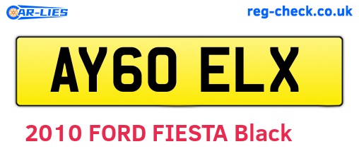 AY60ELX are the vehicle registration plates.
