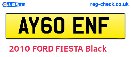AY60ENF are the vehicle registration plates.