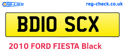 BD10SCX are the vehicle registration plates.