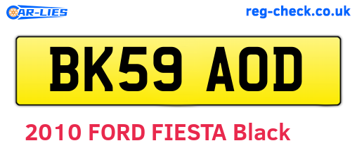 BK59AOD are the vehicle registration plates.