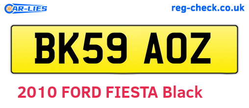 BK59AOZ are the vehicle registration plates.