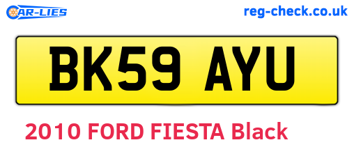 BK59AYU are the vehicle registration plates.
