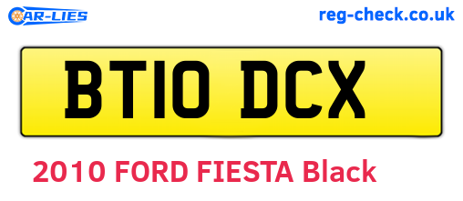 BT10DCX are the vehicle registration plates.