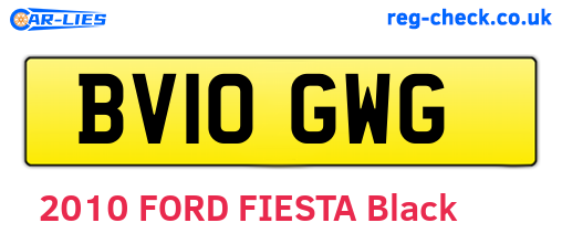 BV10GWG are the vehicle registration plates.