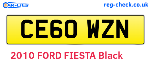 CE60WZN are the vehicle registration plates.