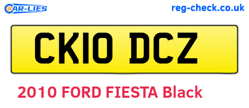 CK10DCZ are the vehicle registration plates.