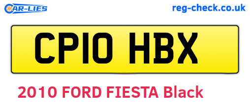 CP10HBX are the vehicle registration plates.