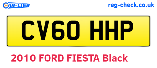 CV60HHP are the vehicle registration plates.