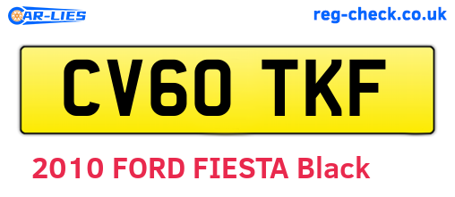 CV60TKF are the vehicle registration plates.