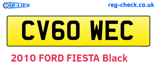 CV60WEC are the vehicle registration plates.