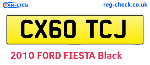 CX60TCJ are the vehicle registration plates.
