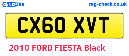 CX60XVT are the vehicle registration plates.