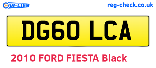 DG60LCA are the vehicle registration plates.