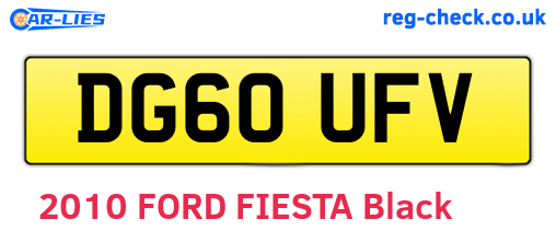 DG60UFV are the vehicle registration plates.