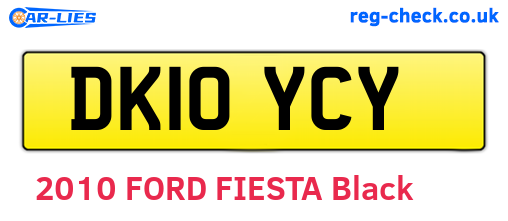 DK10YCY are the vehicle registration plates.