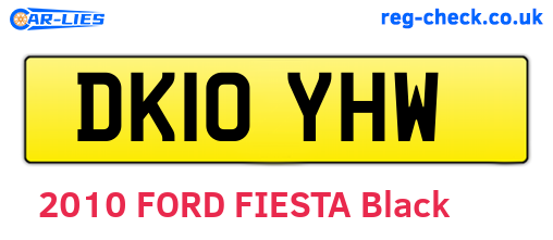 DK10YHW are the vehicle registration plates.