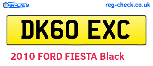 DK60EXC are the vehicle registration plates.