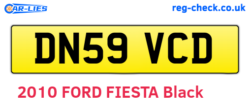 DN59VCD are the vehicle registration plates.