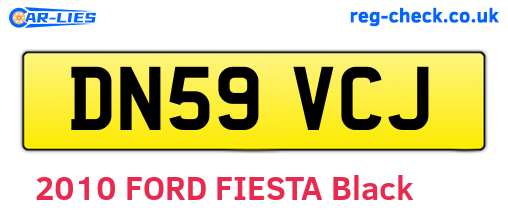 DN59VCJ are the vehicle registration plates.