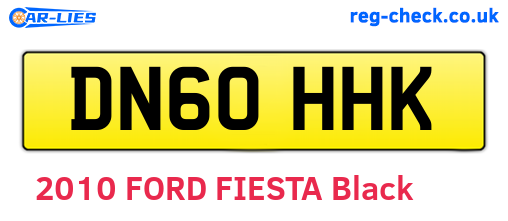 DN60HHK are the vehicle registration plates.