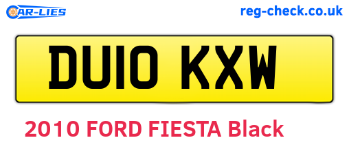 DU10KXW are the vehicle registration plates.