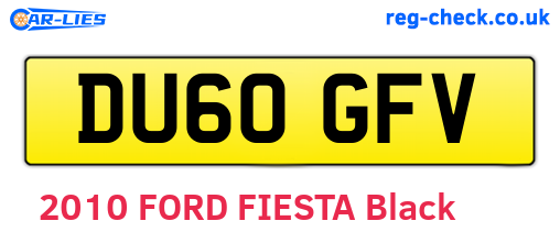 DU60GFV are the vehicle registration plates.