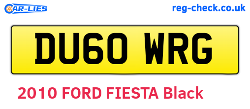 DU60WRG are the vehicle registration plates.