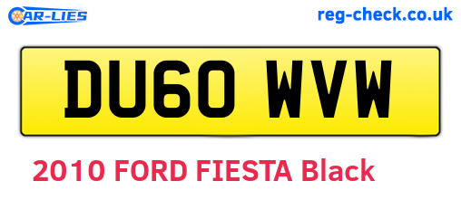 DU60WVW are the vehicle registration plates.