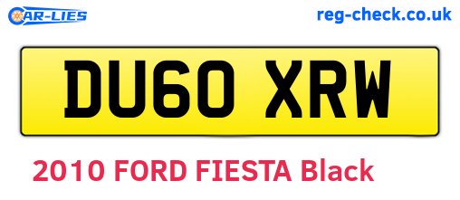 DU60XRW are the vehicle registration plates.