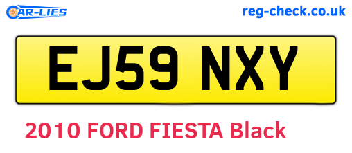 EJ59NXY are the vehicle registration plates.