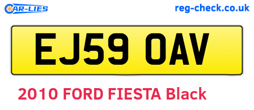 EJ59OAV are the vehicle registration plates.