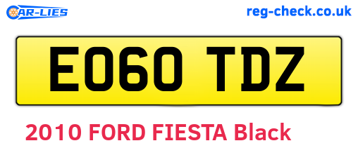 EO60TDZ are the vehicle registration plates.