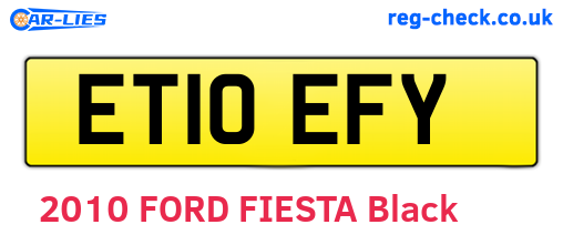 ET10EFY are the vehicle registration plates.