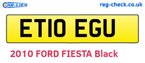ET10EGU are the vehicle registration plates.